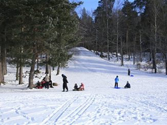 bilden föreställer pulkabacke i Valla